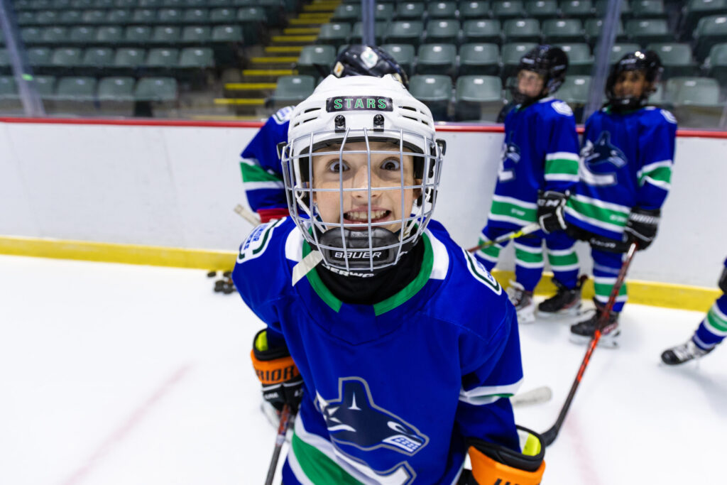 Close-up of camper on ice